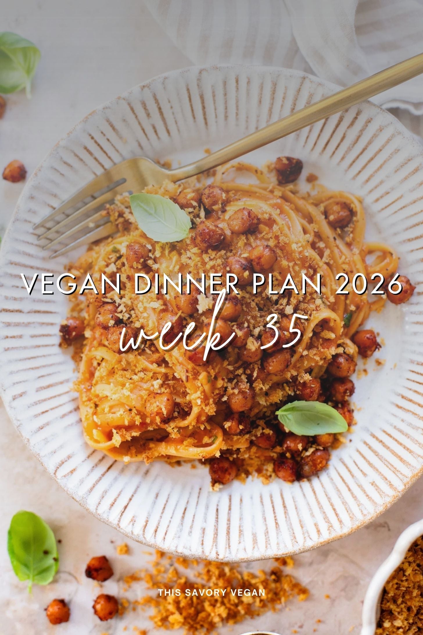 Make your life easier and use my weekly vegan dinner plans! Five nights of vegan dinner recipes and a grocery list released every Saturday | ThisSavoryVegan.com