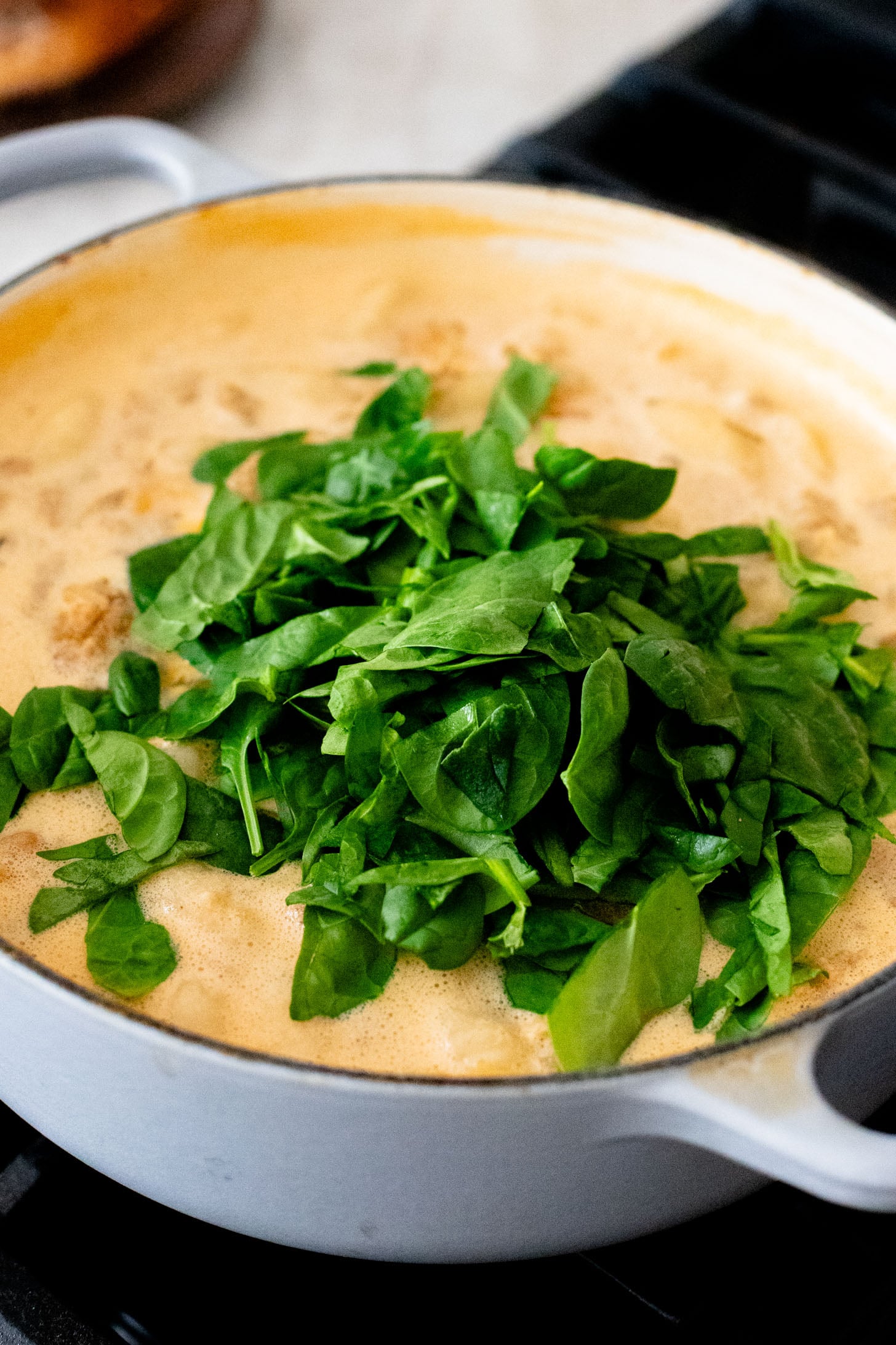 This Creamy Sausage & Gnocchi Soup is the perfect vegan soup. Simple ingredients and super comforting - perfect soup for the colder months | ThisSavoryVegan.com