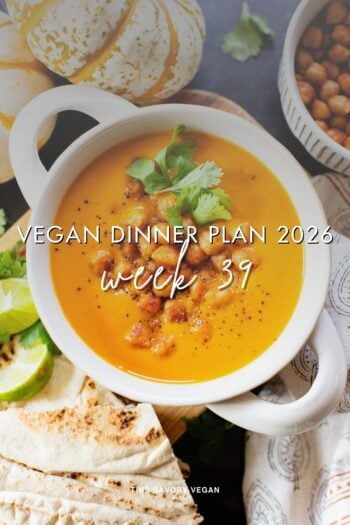 Make your life easier and use my weekly vegan dinner plans! Five nights of vegan dinner recipes and a grocery list released every Saturday | ThisSavoryVegan.com