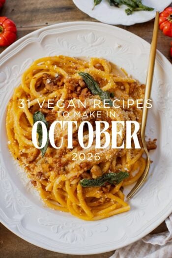 31 Vegan Recipes to Make in October 2026 - fall is here and I've rounded up some of my favorite appetizers, soups and cozy dinners | ThisSavoryVegan.com