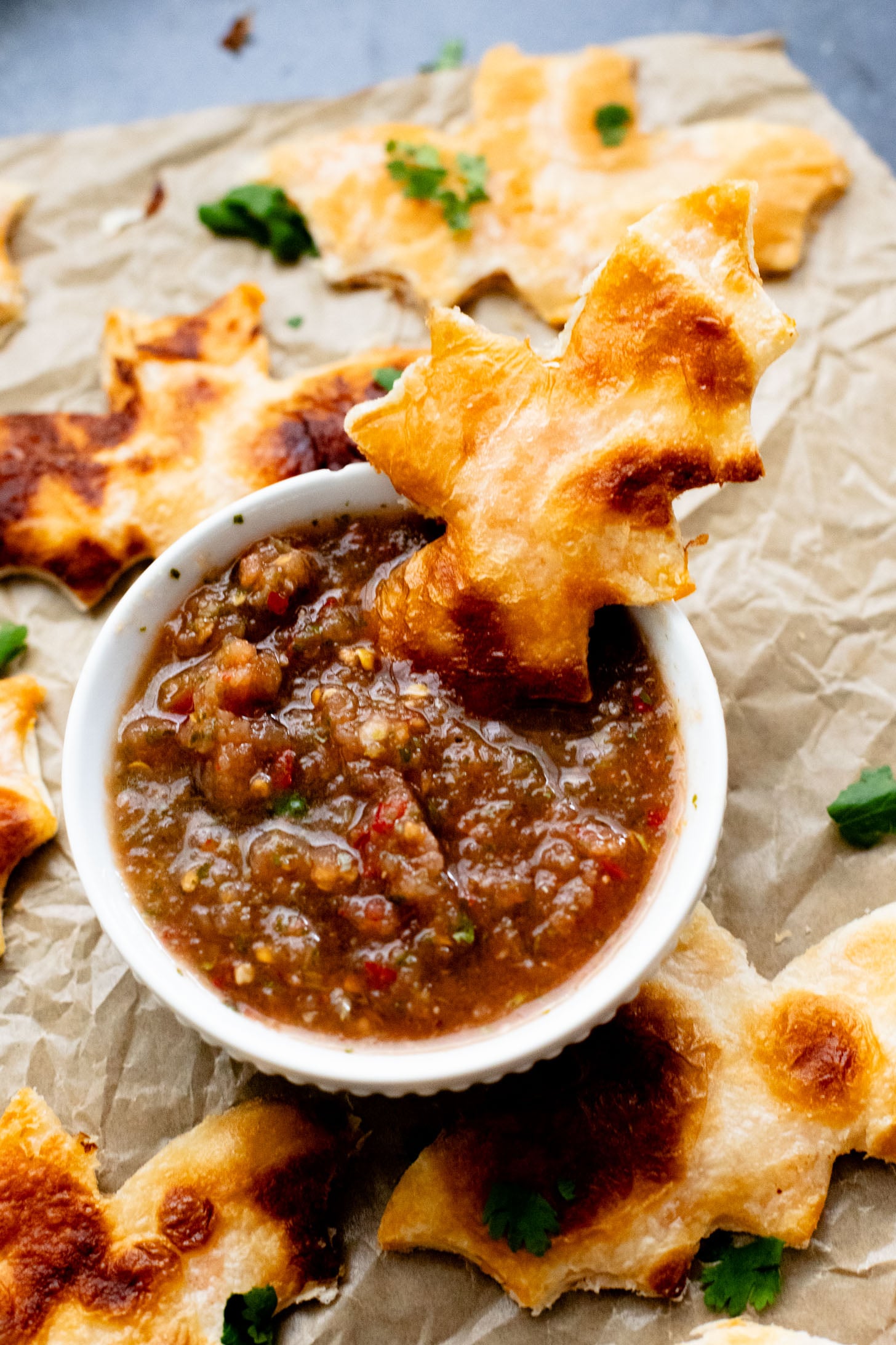 These Bat Shaped Vegan Quesadillas are the perfect kid-friendly Halloween recipe. Simple flavors and so much fun to make | ThisSavoryVegan.com