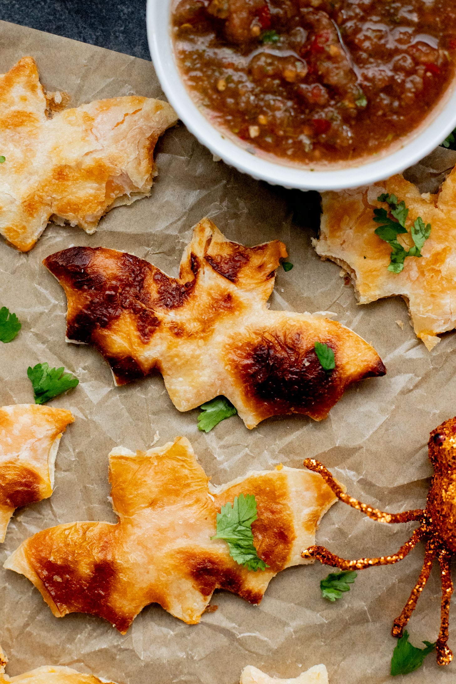 These Bat Shaped Vegan Quesadillas are the perfect kid-friendly Halloween recipe. Simple flavors and so much fun to make | ThisSavoryVegan.com