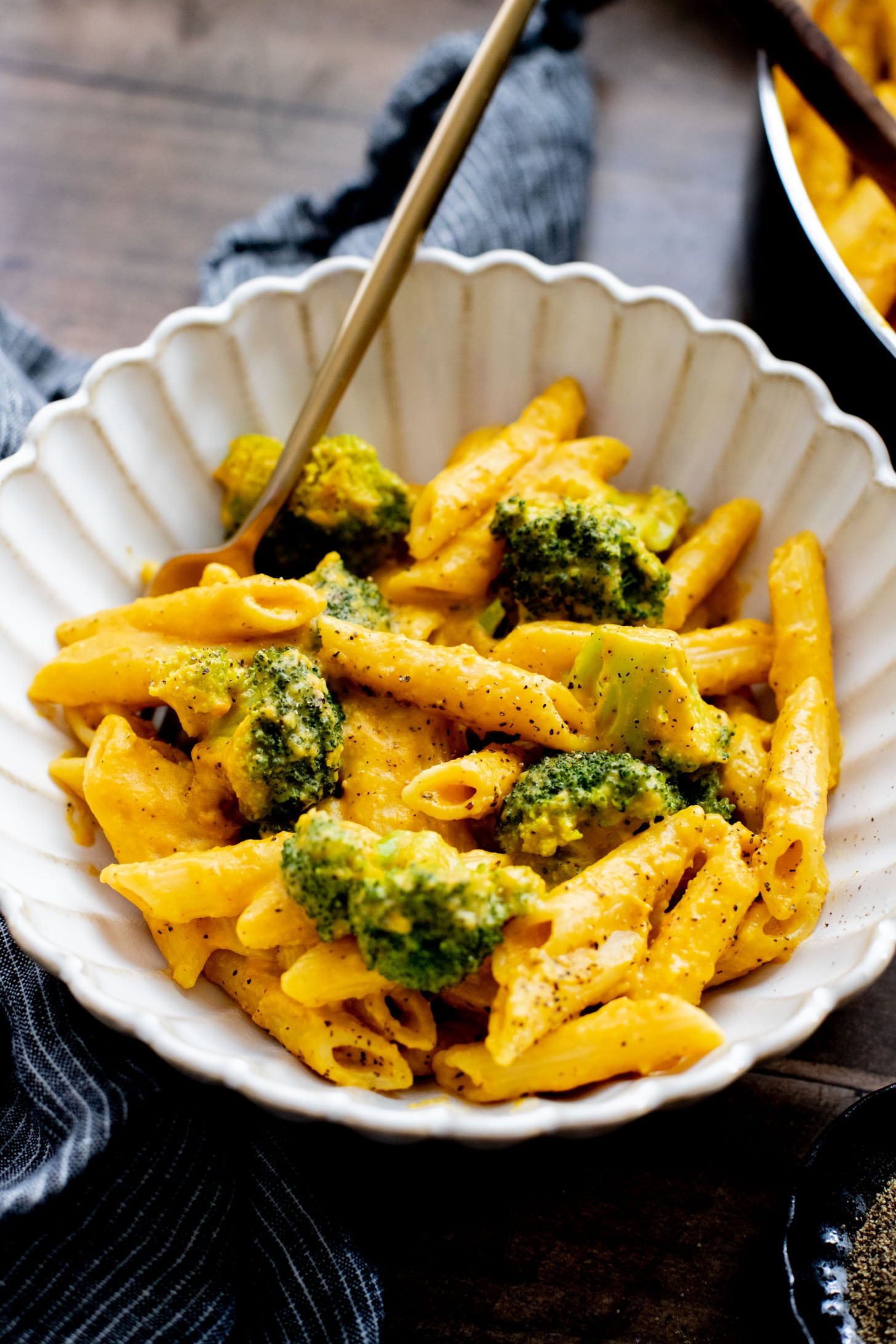 This Butternut Squash Penne with Broccoli is perfectly creamy and is packed with veggies. A delicious dairy-free pasta | ThisSavoryVegan.com
