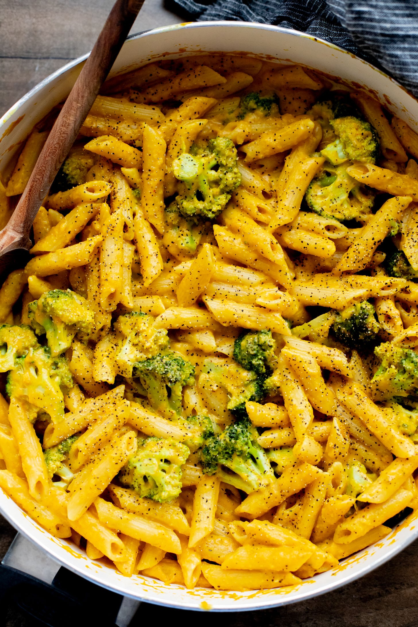 This Butternut Squash Penne with Broccoli is perfectly creamy and is packed with veggies. A delicious dairy-free pasta | ThisSavoryVegan.com