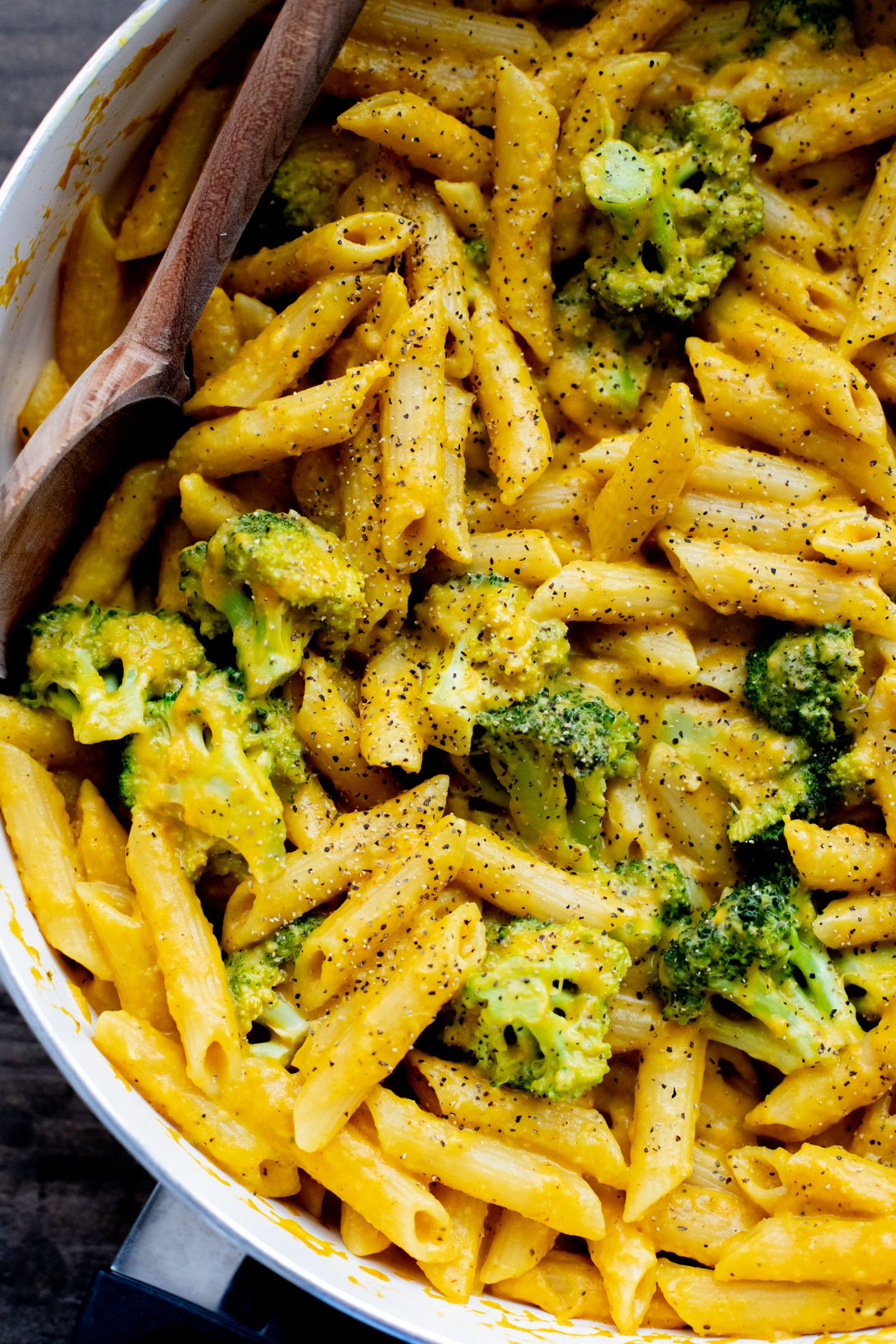 This Butternut Squash Penne with Broccoli is perfectly creamy and is packed with veggies. A delicious dairy-free pasta | ThisSavoryVegan.com
