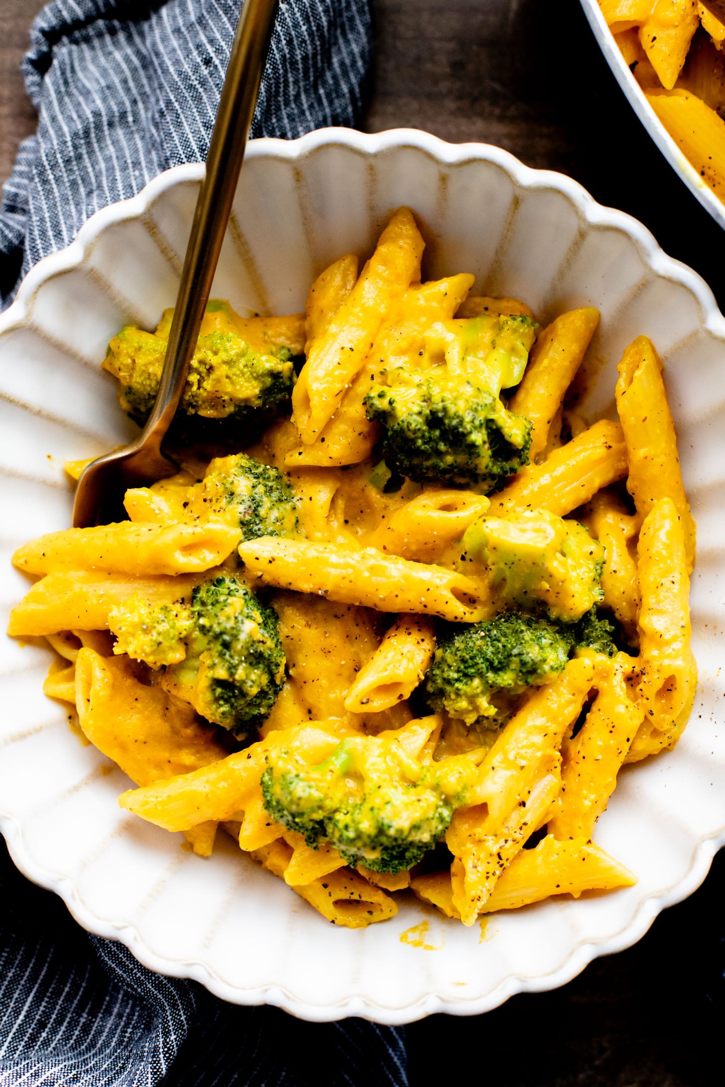 This Butternut Squash Penne with Broccoli is perfectly creamy and is packed with veggies. A delicious dairy-free pasta | ThisSavoryVegan.com