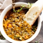 This Butternut Squash Wild Rice Soup is the perfect hearty, vegan soup when you want something nutritious and delicious | ThisSavoryVegan.com