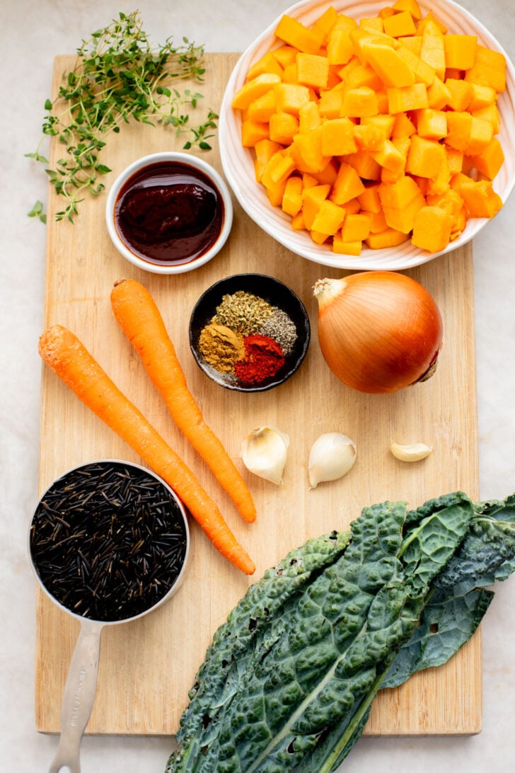 This Butternut Squash Wild Rice Soup is the perfect hearty, vegan soup when you want something nutritious and delicious | ThisSavoryVegan.com