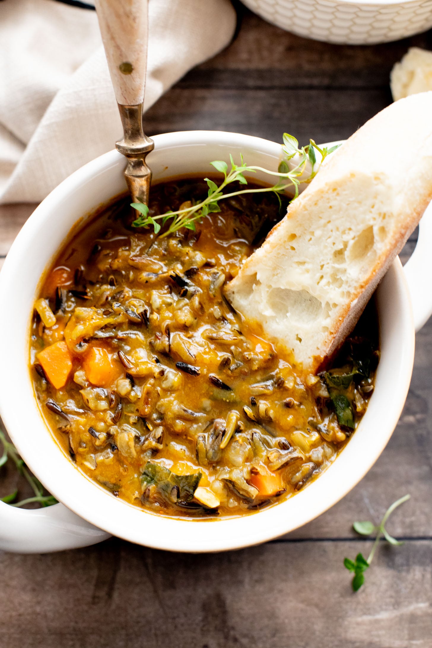 This Butternut Squash Wild Rice Soup is the perfect hearty, vegan soup when you want something nutritious and delicious | ThisSavoryVegan.com