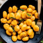 This Trader Joe's Brown Butter Pumpkin Gnocchi is the perfect vegan dinner for fall. 6 Simple ingredients and ready in 20 minutes | ThisSavoryVegan.com