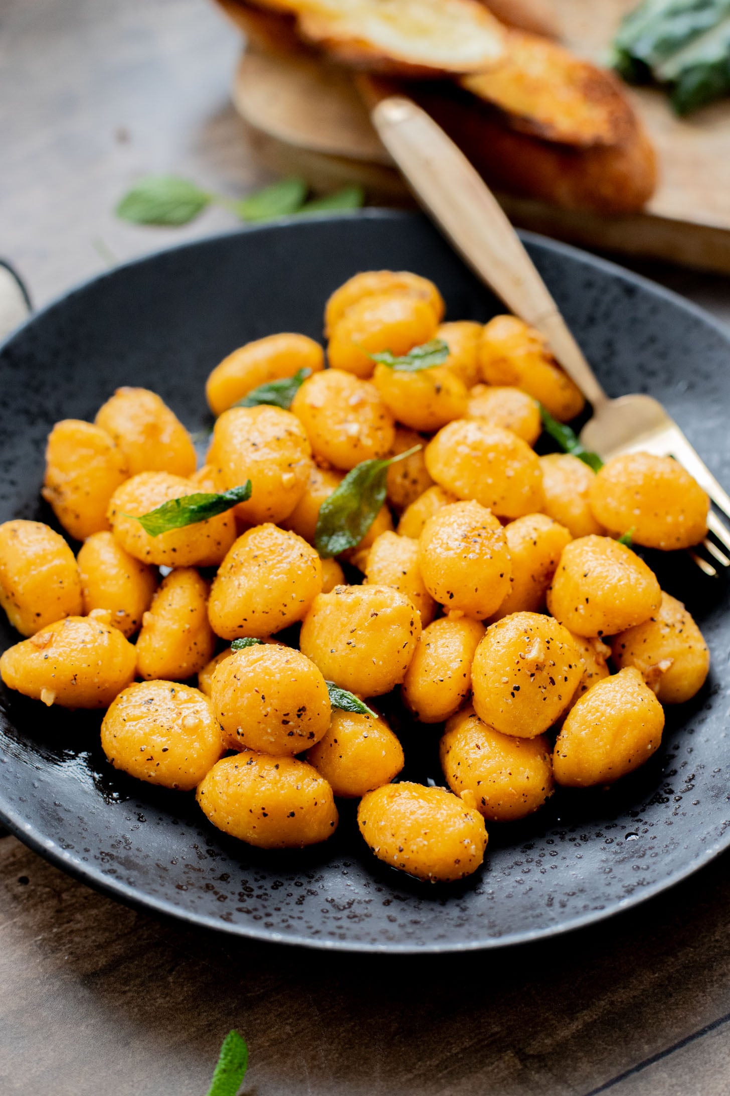 This Trader Joe's Brown Butter Pumpkin Gnocchi is the perfect vegan dinner for fall. 6 Simple ingredients and ready in 20 minutes | ThisSavoryVegan.com