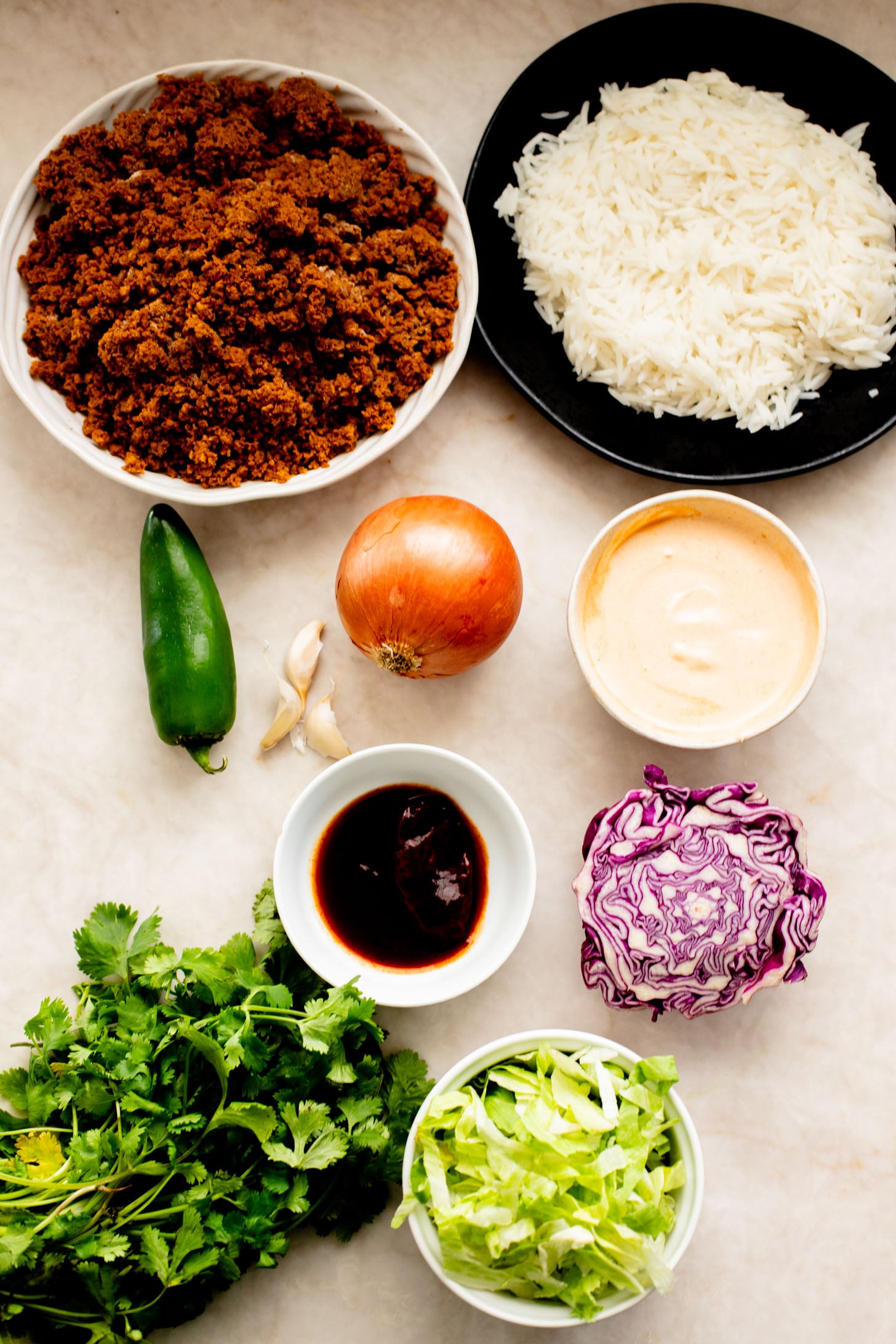 These Vegan Chipotle Beef Rice Bowls are the perfect weeknight dinner. Filled with veggies, plant protein and chipotle mayo | ThisSavoryVegan.com
